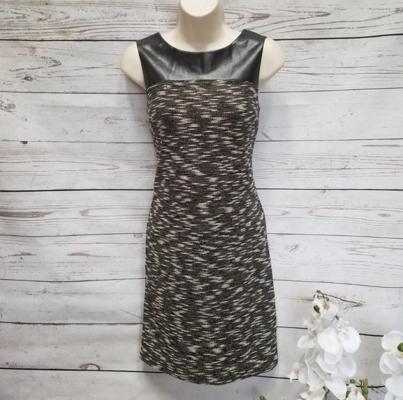 Cynthia Rowley Dresses & Skirts - Cynthia Rowley Black Tweed Vegan Leather Dress